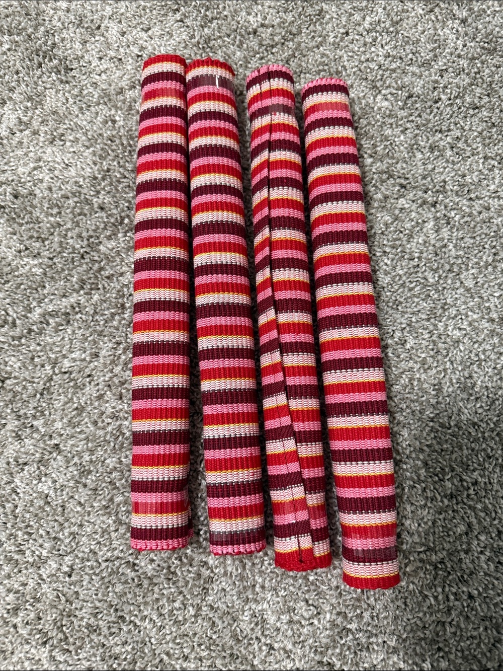 Striped Pink Red placemats Set of 4